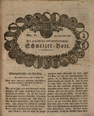 Der aufrichtige und wohlerfahrene Schweizer-Bote (Der Schweizer-Bote) Donnerstag 23. August 1821