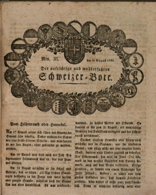 Der aufrichtige und wohlerfahrene Schweizer-Bote (Der Schweizer-Bote) Donnerstag 30. August 1821