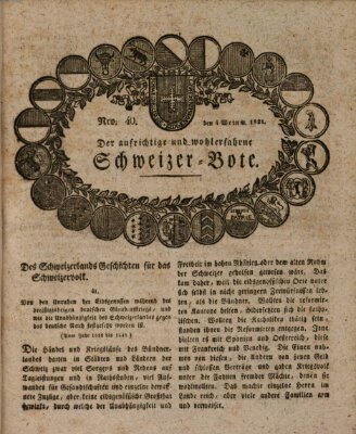 Der aufrichtige und wohlerfahrene Schweizer-Bote (Der Schweizer-Bote) Donnerstag 4. Oktober 1821