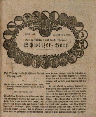 Der aufrichtige und wohlerfahrene Schweizer-Bote (Der Schweizer-Bote) Donnerstag 11. Oktober 1821