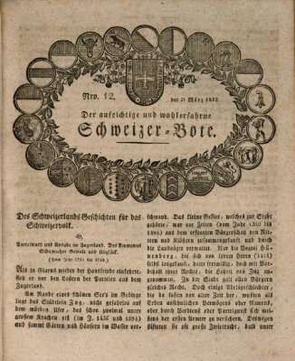 Der aufrichtige und wohlerfahrene Schweizer-Bote (Der Schweizer-Bote) Donnerstag 21. März 1822