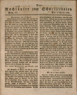 Der aufrichtige und wohlerfahrene Schweizer-Bote (Der Schweizer-Bote) Donnerstag 18. April 1822