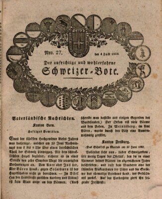 Der aufrichtige und wohlerfahrene Schweizer-Bote (Der Schweizer-Bote) Donnerstag 4. Juli 1822