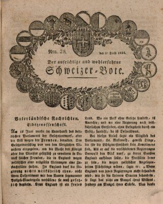 Der aufrichtige und wohlerfahrene Schweizer-Bote (Der Schweizer-Bote) Donnerstag 11. Juli 1822