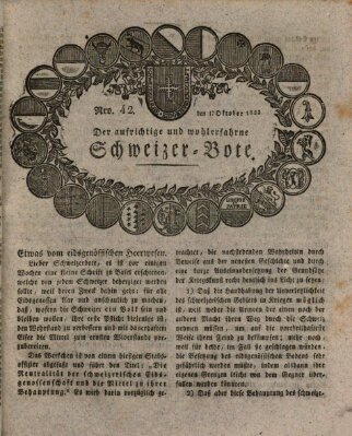 Der aufrichtige und wohlerfahrene Schweizer-Bote (Der Schweizer-Bote) Donnerstag 17. Oktober 1822