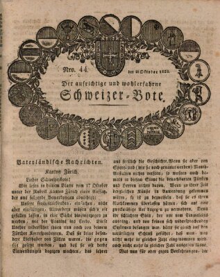 Der aufrichtige und wohlerfahrene Schweizer-Bote (Der Schweizer-Bote) Donnerstag 31. Oktober 1822