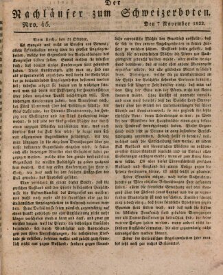 Der aufrichtige und wohlerfahrene Schweizer-Bote (Der Schweizer-Bote) Donnerstag 7. November 1822
