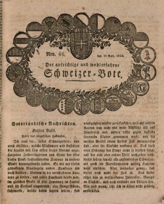 Der aufrichtige und wohlerfahrene Schweizer-Bote (Der Schweizer-Bote) Donnerstag 14. November 1822