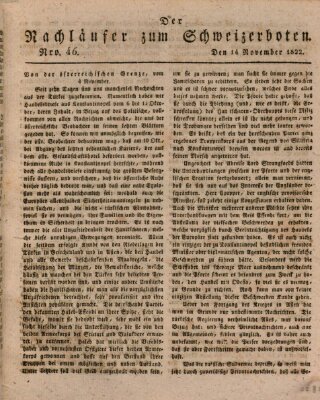 Der aufrichtige und wohlerfahrene Schweizer-Bote (Der Schweizer-Bote) Donnerstag 14. November 1822