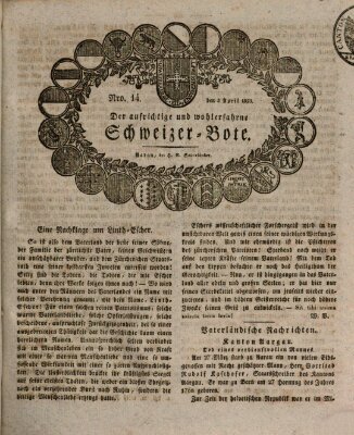 Der aufrichtige und wohlerfahrene Schweizer-Bote (Der Schweizer-Bote) Donnerstag 3. April 1823