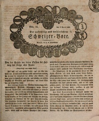 Der aufrichtige und wohlerfahrene Schweizer-Bote (Der Schweizer-Bote) Donnerstag 17. April 1823