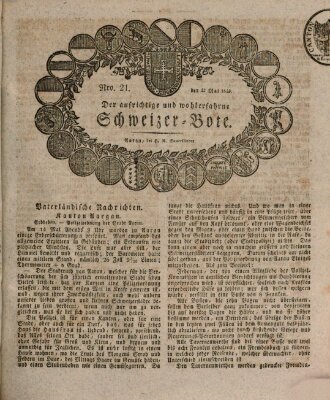 Der aufrichtige und wohlerfahrene Schweizer-Bote (Der Schweizer-Bote) Donnerstag 22. Mai 1823