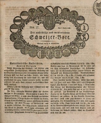 Der aufrichtige und wohlerfahrene Schweizer-Bote (Der Schweizer-Bote) Donnerstag 3. Juli 1823