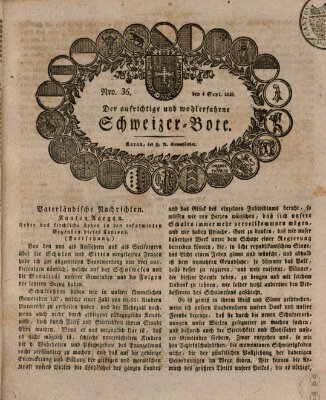 Der aufrichtige und wohlerfahrene Schweizer-Bote (Der Schweizer-Bote) Donnerstag 4. September 1823