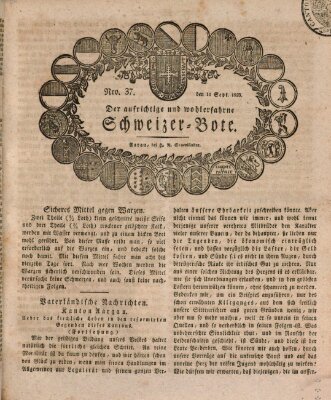 Der aufrichtige und wohlerfahrene Schweizer-Bote (Der Schweizer-Bote) Donnerstag 11. September 1823