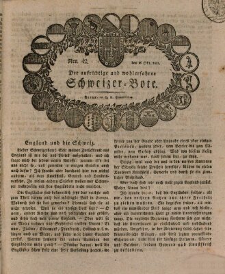 Der aufrichtige und wohlerfahrene Schweizer-Bote (Der Schweizer-Bote) Donnerstag 16. Oktober 1823