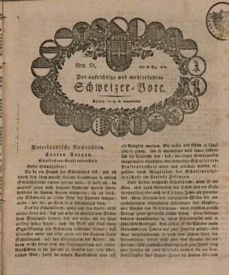 Der aufrichtige und wohlerfahrene Schweizer-Bote (Der Schweizer-Bote) Donnerstag 18. Dezember 1823