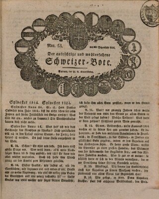 Der aufrichtige und wohlerfahrene Schweizer-Bote (Der Schweizer-Bote) Donnerstag 30. Dezember 1824