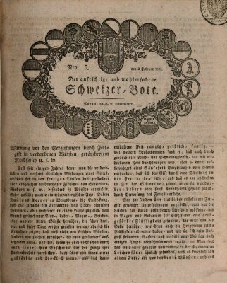 Der aufrichtige und wohlerfahrene Schweizer-Bote (Der Schweizer-Bote) Donnerstag 3. Februar 1825