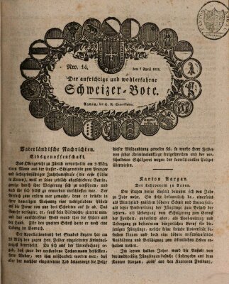 Der aufrichtige und wohlerfahrene Schweizer-Bote (Der Schweizer-Bote) Donnerstag 7. April 1825