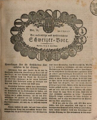 Der aufrichtige und wohlerfahrene Schweizer-Bote (Der Schweizer-Bote) Donnerstag 21. April 1825