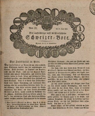 Der aufrichtige und wohlerfahrene Schweizer-Bote (Der Schweizer-Bote) Donnerstag 21. Juli 1825