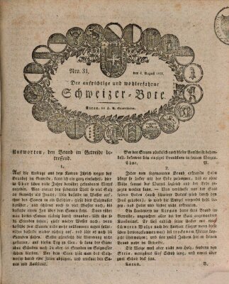 Der aufrichtige und wohlerfahrene Schweizer-Bote (Der Schweizer-Bote) Donnerstag 4. August 1825