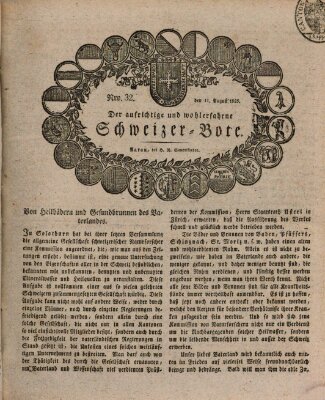 Der aufrichtige und wohlerfahrene Schweizer-Bote (Der Schweizer-Bote) Donnerstag 11. August 1825