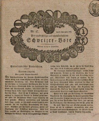 Der aufrichtige und wohlerfahrene Schweizer-Bote (Der Schweizer-Bote) Montag 21. November 1825