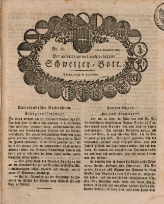 Der aufrichtige und wohlerfahrene Schweizer-Bote (Der Schweizer-Bote) Donnerstag 1. Dezember 1825