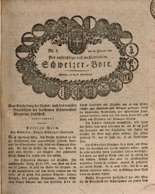 Der aufrichtige und wohlerfahrene Schweizer-Bote (Der Schweizer-Bote) Donnerstag 23. Februar 1826