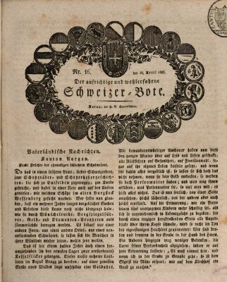 Der aufrichtige und wohlerfahrene Schweizer-Bote (Der Schweizer-Bote) Donnerstag 20. April 1826