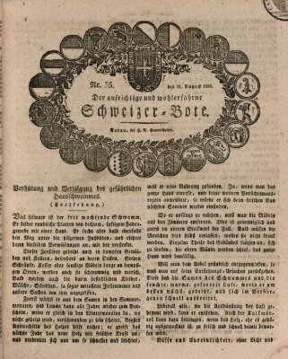 Der aufrichtige und wohlerfahrene Schweizer-Bote (Der Schweizer-Bote) Donnerstag 31. August 1826