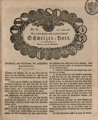 Der aufrichtige und wohlerfahrene Schweizer-Bote (Der Schweizer-Bote) Donnerstag 7. September 1826