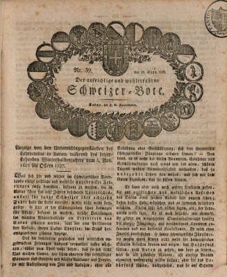 Der aufrichtige und wohlerfahrene Schweizer-Bote (Der Schweizer-Bote) Donnerstag 28. September 1826