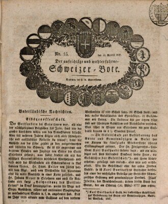 Der aufrichtige und wohlerfahrene Schweizer-Bote (Der Schweizer-Bote) Donnerstag 12. April 1827