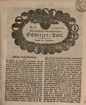 Der aufrichtige und wohlerfahrene Schweizer-Bote (Der Schweizer-Bote) Donnerstag 19. April 1827