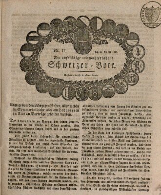 Der aufrichtige und wohlerfahrene Schweizer-Bote (Der Schweizer-Bote) Donnerstag 26. April 1827