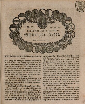 Der aufrichtige und wohlerfahrene Schweizer-Bote (Der Schweizer-Bote) Donnerstag 5. Juli 1827