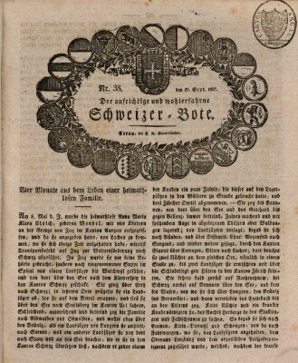 Der aufrichtige und wohlerfahrene Schweizer-Bote (Der Schweizer-Bote) Donnerstag 20. September 1827