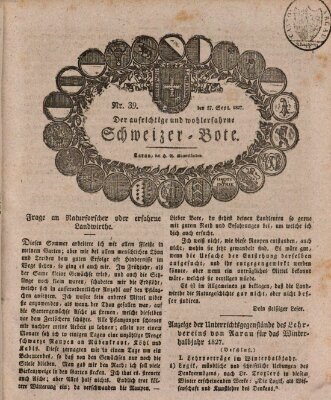 Der aufrichtige und wohlerfahrene Schweizer-Bote (Der Schweizer-Bote) Donnerstag 27. September 1827