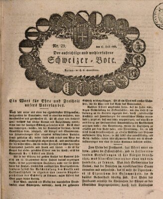 Der aufrichtige und wohlerfahrene Schweizer-Bote (Der Schweizer-Bote) Donnerstag 17. Juli 1828