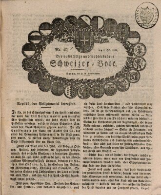 Der aufrichtige und wohlerfahrene Schweizer-Bote (Der Schweizer-Bote) Donnerstag 2. Oktober 1828