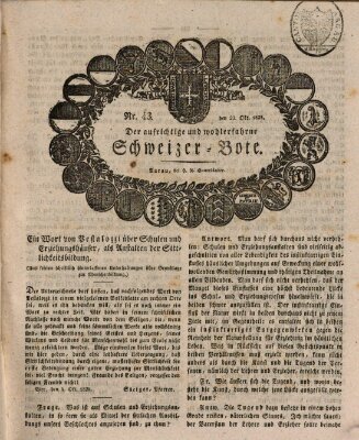 Der aufrichtige und wohlerfahrene Schweizer-Bote (Der Schweizer-Bote) Donnerstag 23. Oktober 1828