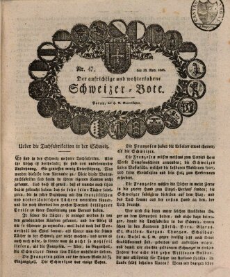 Der aufrichtige und wohlerfahrene Schweizer-Bote (Der Schweizer-Bote) Donnerstag 20. November 1828