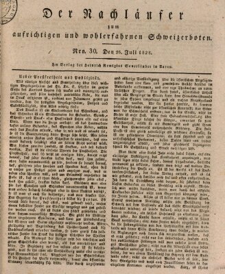 Der aufrichtige und wohlerfahrene Schweizer-Bote (Der Schweizer-Bote) Samstag 26. Juli 1828