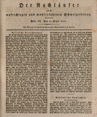 Der aufrichtige und wohlerfahrene Schweizer-Bote (Der Schweizer-Bote) Samstag 20. September 1828