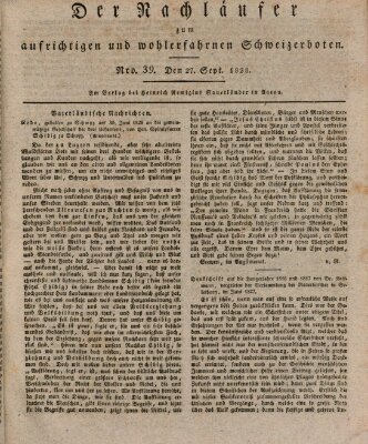 Der aufrichtige und wohlerfahrene Schweizer-Bote (Der Schweizer-Bote) Samstag 27. September 1828