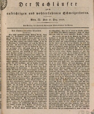 Der aufrichtige und wohlerfahrene Schweizer-Bote (Der Schweizer-Bote) Samstag 27. Dezember 1828