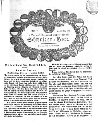 Der aufrichtige und wohlerfahrene Schweizer-Bote (Der Schweizer-Bote) Donnerstag 12. Februar 1829